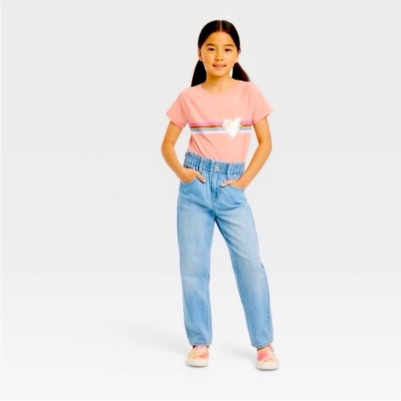 CAT & JACK Paperbag Waist Jeans - Picture 3 of 7